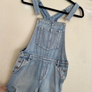 Wild Honey Distressed Light Wash Denim Overalls – Size S